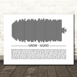 Sigrid Grow Sound Wave Minimal Song Lyric Wall Art Canvas Framed Print