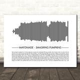 Smashing Pumpkins Mayonaise Sound Wave Minimal Song Lyric Wall Art Canvas Framed Print