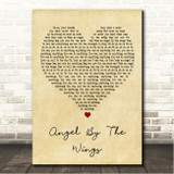Sia Angel By The Wings Vintage Heart Song Lyric Wall Art Canvas Framed Print