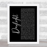 5 Seconds Of Summer Daylight Black Script Song Lyric Print