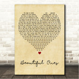 Suede Beautiful Ones Vintage Heart Song Lyric Wall Art Canvas Framed Print
