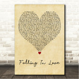 Surface Falling In Love Vintage Heart Song Lyric Wall Art Canvas Framed Print