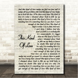 Sister Hazel This Kind Of Love Vintage Script Song Lyric Wall Art Canvas Framed Print