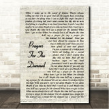 Sixx A.M. Prayers For The Damned Vintage Script Song Lyric Wall Art Canvas Framed Print