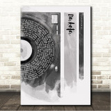 Stereophonics Dakota Vinyl Record Half Lyrics Black Grey Song Lyric Wall Art Canvas Framed Print