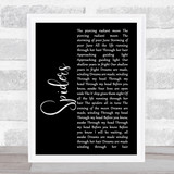 System Of A Down Spiders Black Script Song Lyric Print
