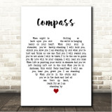 Sam Bailey Compass White Heart Song Lyric Wall Art Canvas Framed Print