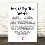 Sia Angel By The Wings White Heart Song Lyric Wall Art Canvas Framed Print