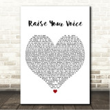 Sister Act Raise Your Voice White Heart Song Lyric Wall Art Canvas Framed Print