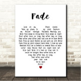Solu Music Fade White Heart Song Lyric Wall Art Canvas Framed Print