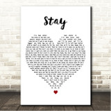 Sugarland Stay White Heart Song Lyric Wall Art Canvas Framed Print