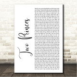 Spin Doctors Two Princes White Script Song Lyric Wall Art Canvas Framed Print