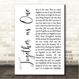 Stryper Together as One White Script Song Lyric Wall Art Canvas Framed Print