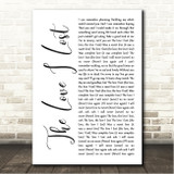 Sybil The Love I Lost White Script Song Lyric Wall Art Canvas Framed Print
