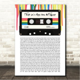 Tiffany I Think Were Alone Now 80's Retro Cassette Paint Drip Song Lyric Wall Art Canvas Framed Print