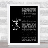 The Association Windy Black Script Song Lyric Print
