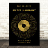 The Beloved Sweet Harmony Black & Gold Vinyl Record Song Lyric Wall Art Canvas Framed Print