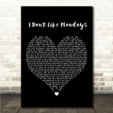 The Boomtown Rats I Don't Like Mondays Black Heart Song Lyric Wall Art Canvas Framed Print