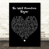 The Corries The Wild Mountain Thyme Black Heart Song Lyric Wall Art Canvas Framed Print