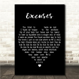 The Morning Benders Excuses Black Heart Song Lyric Wall Art Canvas Framed Print