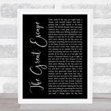The Rifles The Great Escape Black Script Song Lyric Print