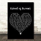 The Seekers Island of Dreams Black Heart Song Lyric Wall Art Canvas Framed Print