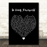 The Sound of Music So Long, Farewell Black Heart Song Lyric Wall Art Canvas Framed Print