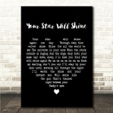 The Stone Roses Your Star Will Shine Black Heart Song Lyric Wall Art Canvas Framed Print