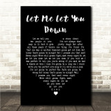 The Teskey Brothers Let Me Let You Down Black Heart Song Lyric Wall Art Canvas Framed Print