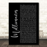 The Script Millionaires Black Script Song Lyric Print