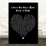 Thunder I Love You More Than Rock n Roll Black Heart Song Lyric Wall Art Canvas Framed Print
