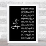 The Smiths Asleep Black Script Song Lyric Print