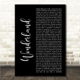 Taylor Swift Wonderland Black Script Song Lyric Wall Art Canvas Framed Print