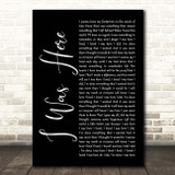 Beyonce I Was Here Black Script Song Lyric Print