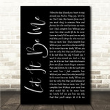 The Everly Brothers Let It Be Me Black Script Song Lyric Wall Art Canvas Framed Print