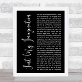 The Temptations Just My Imagination Black Script Song Lyric Print