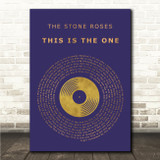The Stone Roses This Is The One Blue & Copper Gold Vinyl Record Song Lyric Wall Art Canvas Framed Print