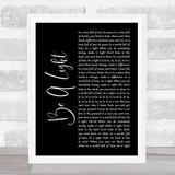 Thomas Rhett Be A Light Black Script Song Lyric Print