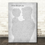 The Rembrandts Ill be there for you Father & Child Grey Song Lyric Wall Art Canvas Framed Print