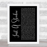 Big Country Just A Shadow Black Script Song Lyric Print