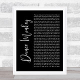Tones And I Dance Monkey Black Script Song Lyric Print