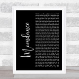 Van Morrison Moondance Black Script Song Lyric Print