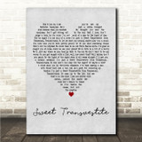The Rocky Horror Picture Show Sweet Transvestite Grey Heart Song Lyric Wall Art Canvas Framed Print