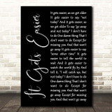 Willie Nelson It Gets Easier Black Script Song Lyric Print