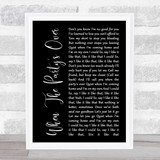 Billie Eilish When The Party's Over Black Script Song Lyric Print