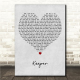 Trevor Martin Keeper Grey Heart Song Lyric Wall Art Canvas Framed Print