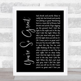 Blur You're So Great Black Script Song Lyric Print