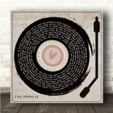 Tracy Chapman The Promise Heart Vinyl Record & Needle Square Song Lyric Wall Art Canvas Framed Print