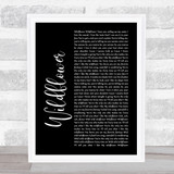 5 Seconds Of Summer Wildflower Black Script Song Lyric Print