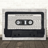 The Righteous Brothers You've Lost That Lovin' Feelin' Music Script Cassette Tape Song Lyric Wall Art Canvas Framed Print